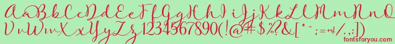 RoseOfBaltimore-Schriftart – Rote Schriften auf grünem Hintergrund