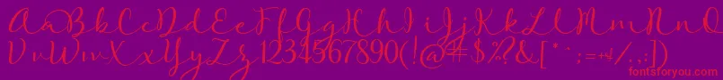 RoseOfBaltimore-Schriftart – Rote Schriften auf violettem Hintergrund