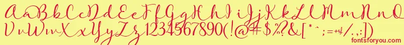RoseOfBaltimore Font – Red Fonts on Yellow Background