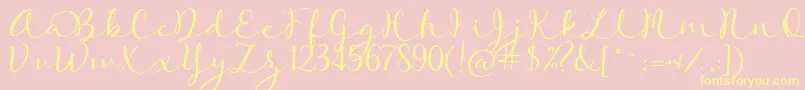 RoseOfBaltimore Font – Yellow Fonts on Pink Background