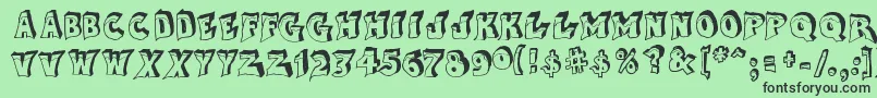 AfterCheretBold Font – Black Fonts on Green Background