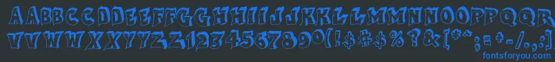 AfterCheretBold Font – Blue Fonts on Black Background
