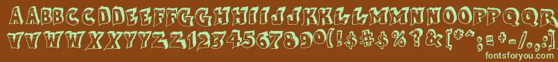 AfterCheretBold Font – Green Fonts on Brown Background