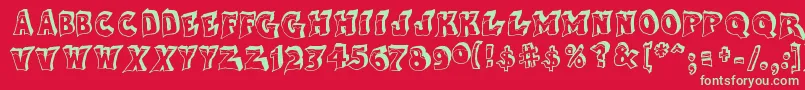 AfterCheretBold Font – Green Fonts on Red Background