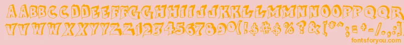 AfterCheretBold-Schriftart – Orangefarbene Schriften auf rosa Hintergrund