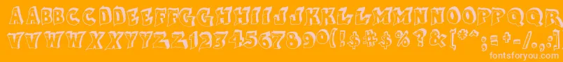 AfterCheretBold Font – Pink Fonts on Orange Background