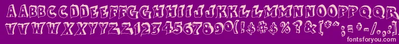 AfterCheretBold Font – Pink Fonts on Purple Background