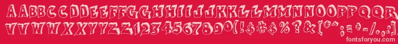 AfterCheretBold Font – Pink Fonts on Red Background