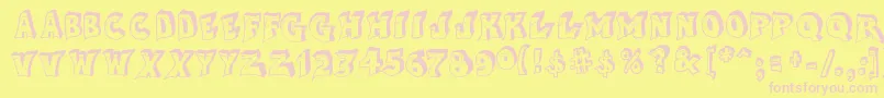 AfterCheretBold Font – Pink Fonts on Yellow Background