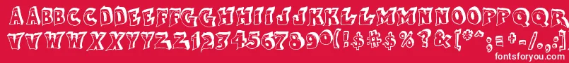 AfterCheretBold Font – White Fonts on Red Background