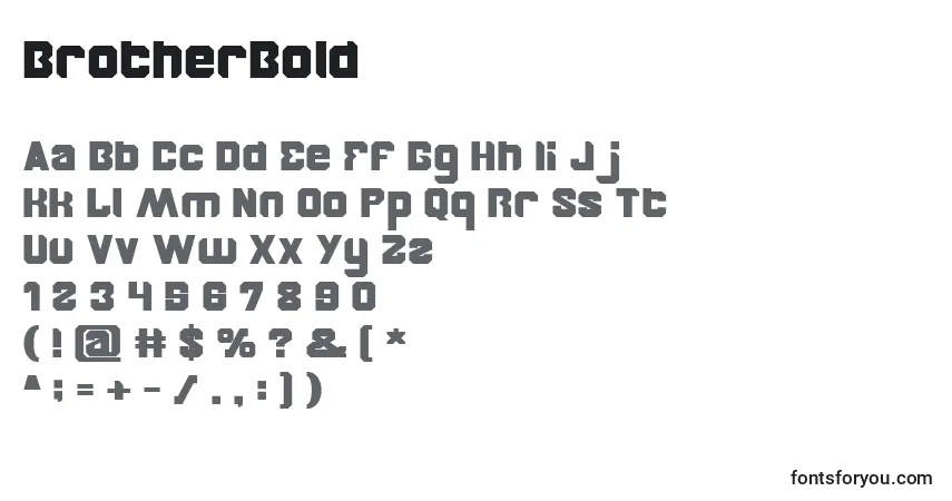 BrotherBoldフォント–アルファベット、数字、特殊文字