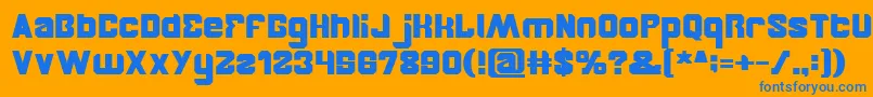 フォントBrotherBold – オレンジの背景に青い文字