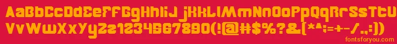 フォントBrotherBold – 赤い背景にオレンジの文字