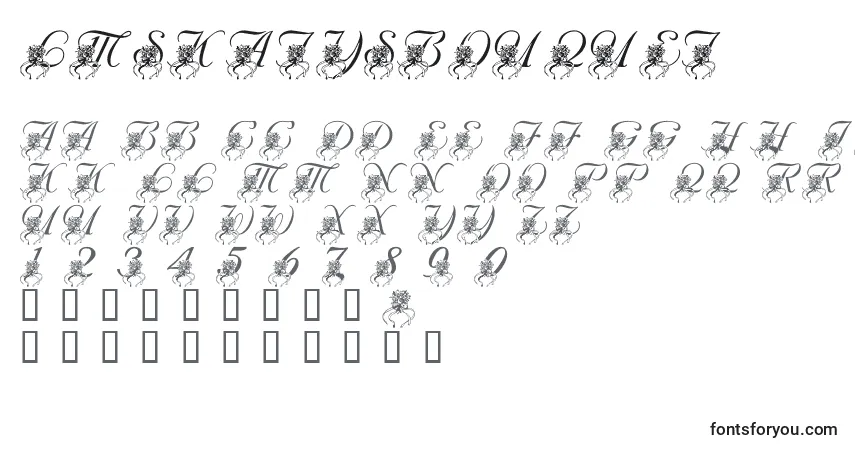 Шрифт LmsKatysBouquet – алфавит, цифры, специальные символы