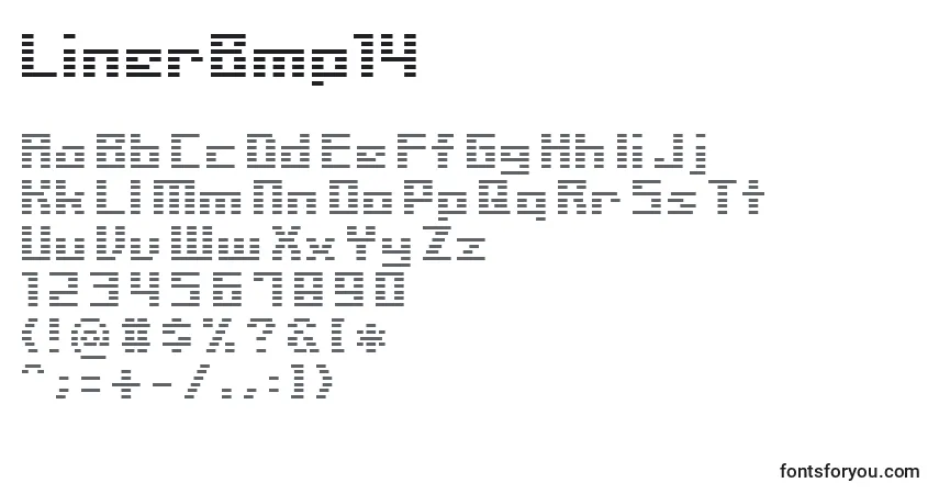 Czcionka LinerBmp14 – alfabet, cyfry, specjalne znaki