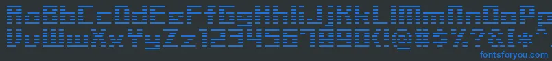 Шрифт LinerBmp14 – синие шрифты на чёрном фоне