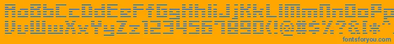 フォントLinerBmp14 – オレンジの背景に青い文字