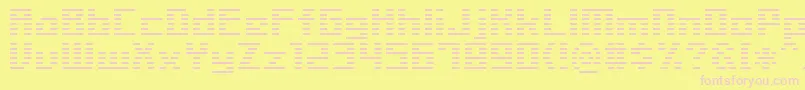 Czcionka LinerBmp14 – różowe czcionki na żółtym tle