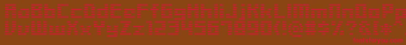 LinerBmp14 Font – Red Fonts on Brown Background