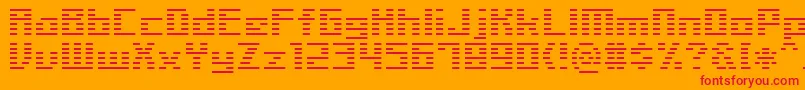 フォントLinerBmp14 – オレンジの背景に赤い文字