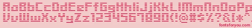 フォントLinerBmp14 – ピンクの背景に赤い文字