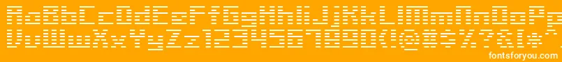 LinerBmp14 Font – White Fonts on Orange Background