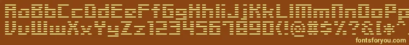 LinerBmp14-fontti – keltaiset fontit ruskealla taustalla