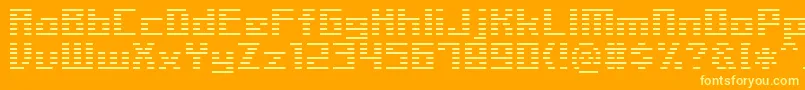 LinerBmp14 Font – Yellow Fonts on Orange Background