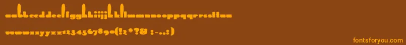 RabbitBold Font – Orange Fonts on Brown Background