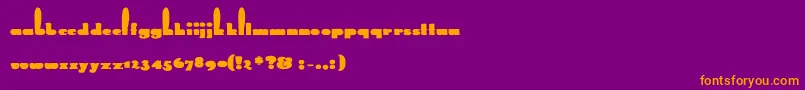 RabbitBold Font – Orange Fonts on Purple Background
