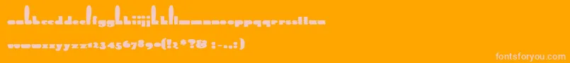 RabbitBold-Schriftart – Rosa Schriften auf orangefarbenem Hintergrund