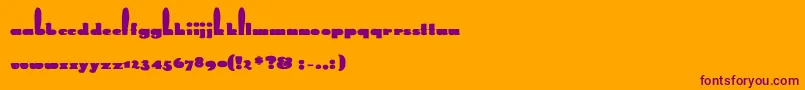 RabbitBold-Schriftart – Violette Schriften auf orangefarbenem Hintergrund