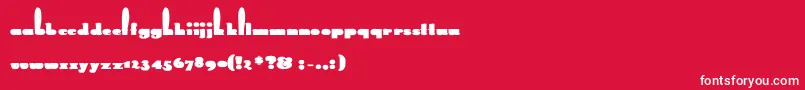 フォントRabbitBold – 赤い背景に白い文字