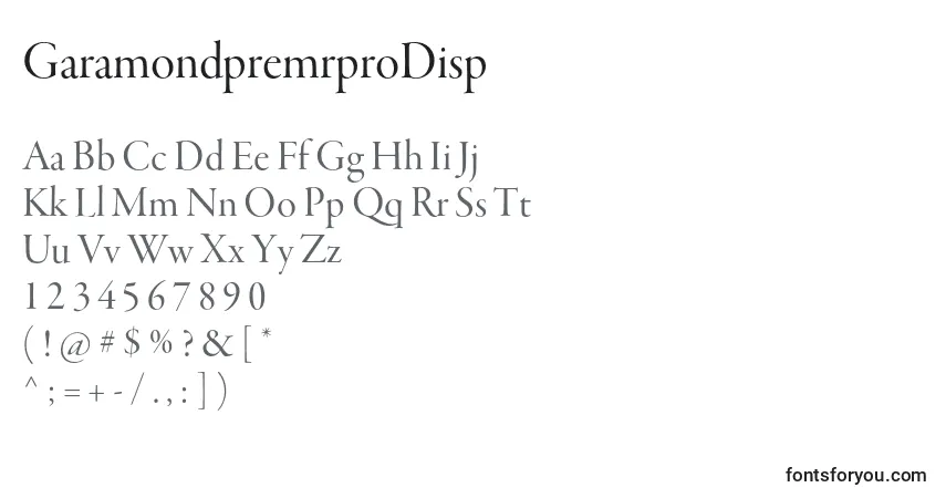 Шрифт GaramondpremrproDisp – алфавит, цифры, специальные символы