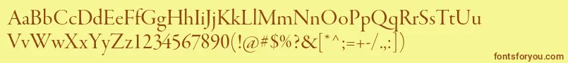 GaramondpremrproDisp Font – Brown Fonts on Yellow Background