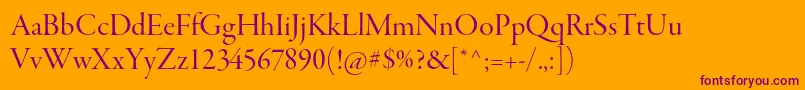 GaramondpremrproDisp Font – Purple Fonts on Orange Background