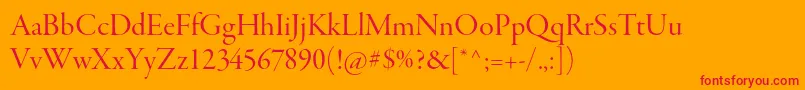 GaramondpremrproDisp Font – Red Fonts on Orange Background