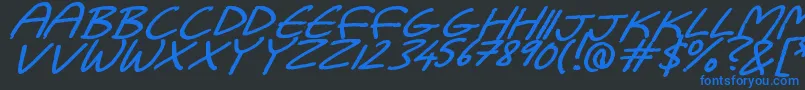 Dadiomouse Font – Blue Fonts on Black Background