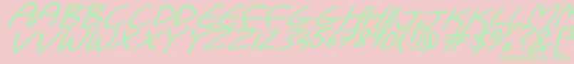 Dadiomouse Font – Green Fonts on Pink Background