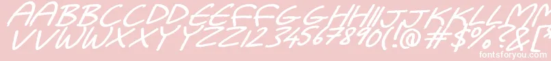 Dadiomouse Font – White Fonts on Pink Background