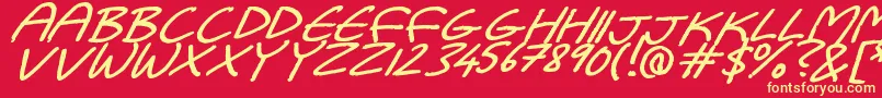 Dadiomouse Font – Yellow Fonts on Red Background