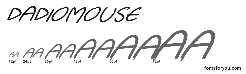 Dadiomouse Font Sizes