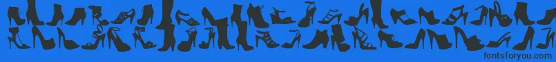 WcFetishistBta Font – Black Fonts on Blue Background