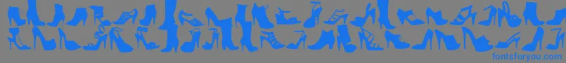 Czcionka WcFetishistBta – niebieskie czcionki na szarym tle