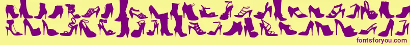 WcFetishistBta Font – Purple Fonts on Yellow Background