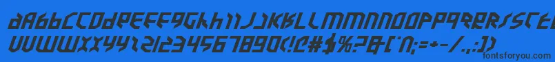フォントValkyrieexpbi – 黒い文字の青い背景