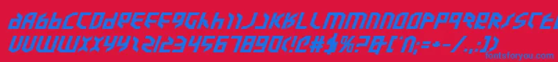 Valkyrieexpbi Font – Blue Fonts on Red Background