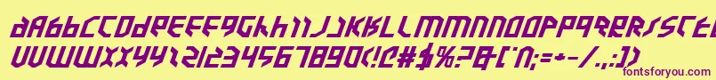 Valkyrieexpbi Font – Purple Fonts on Yellow Background