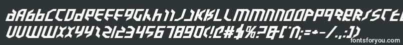 Valkyrieexpbi-fontti – valkoiset fontit mustalla taustalla