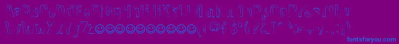 NewsideFpOutline Font – Blue Fonts on Purple Background